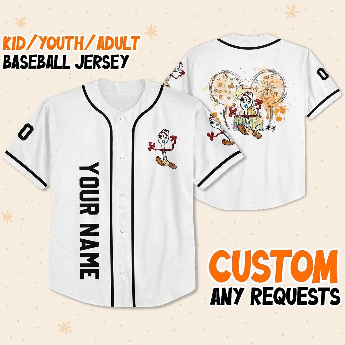 Personalize Toy Story Mickey Head Forky Toy Story Baseball Jersey 1