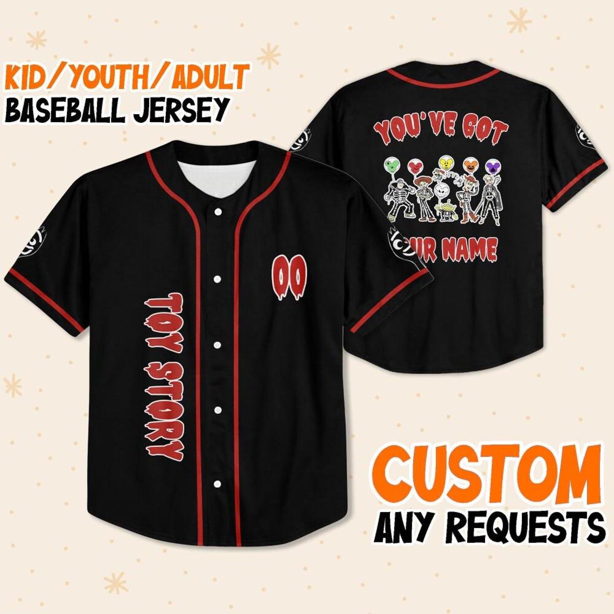 Personalize Toy Story Skeleton Halloween Baseball Jersey 1