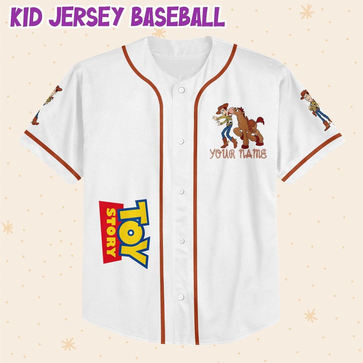 Personalize Toy Story Woody Sheriff Disney Baseball Jersey 2