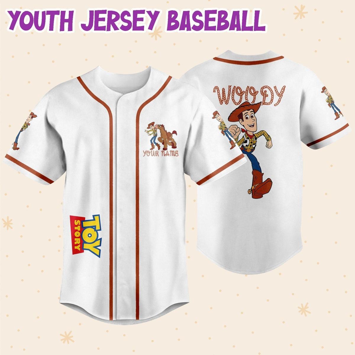 Personalize Toy Story Woody Sheriff Disney Baseball Jersey 5