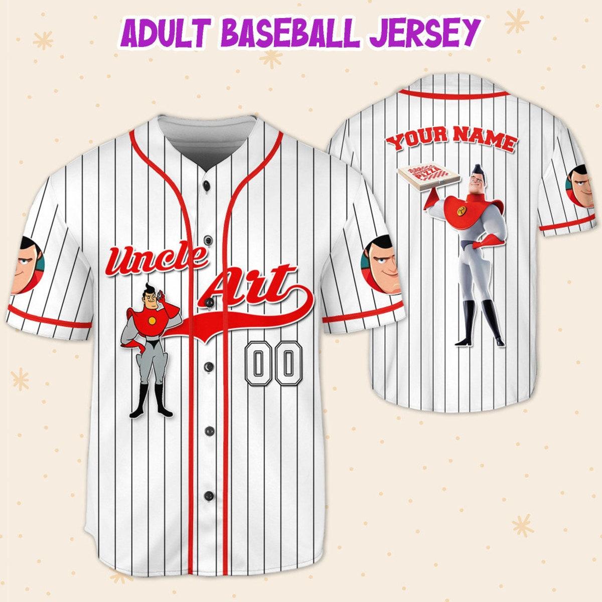 Personalize Uncle Art Robinson White Meet The Robinsons Baseball Jersey 5