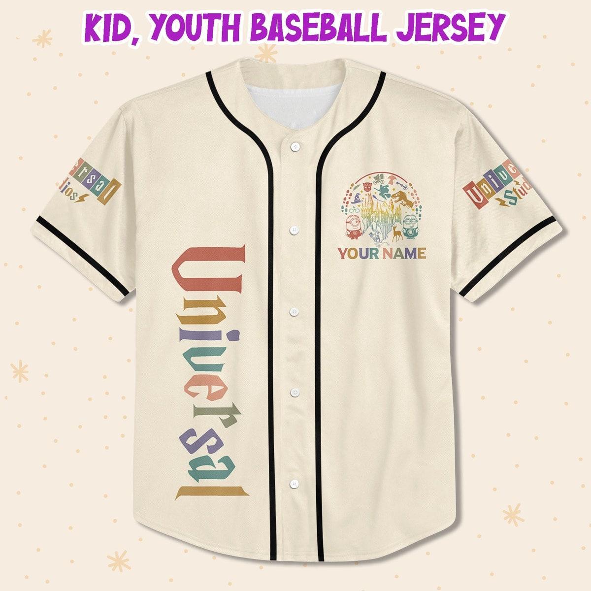 Personalize Universal Studio Vintage Characters Disney Baseball Jersey 2