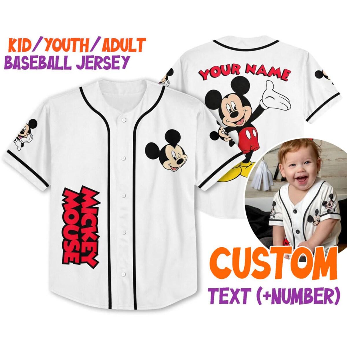 Personalize Vintage Disney Cute Mickey Mouse Baseball Jersey 1