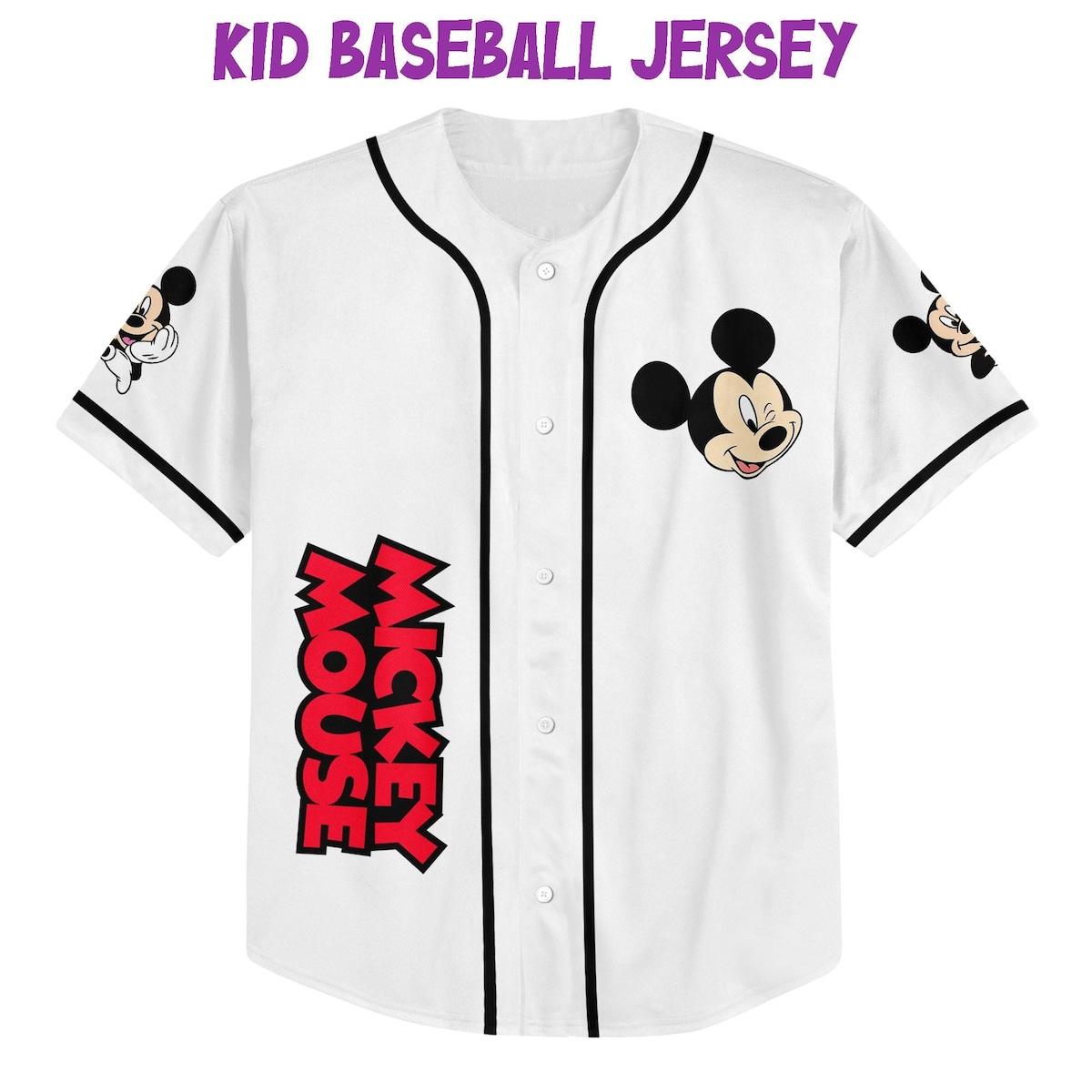 Personalize Vintage Disney Cute Mickey Mouse Baseball Jersey 2