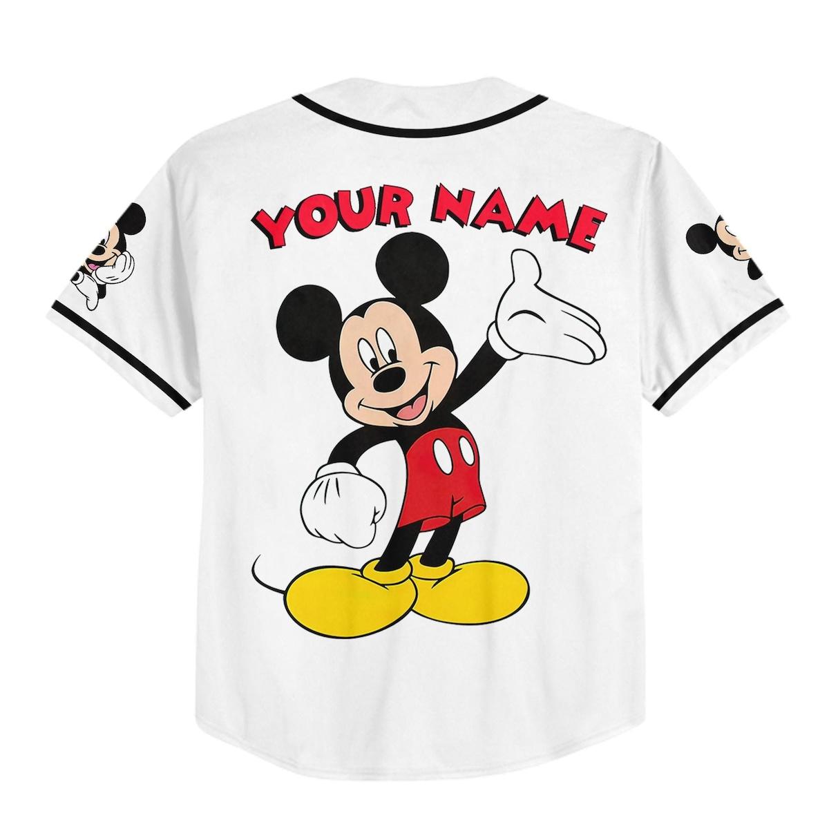 Personalize Vintage Disney Cute Mickey Mouse Baseball Jersey 3