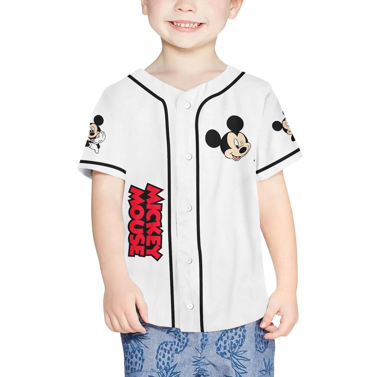 Personalize Vintage Disney Cute Mickey Mouse Baseball Jersey 4