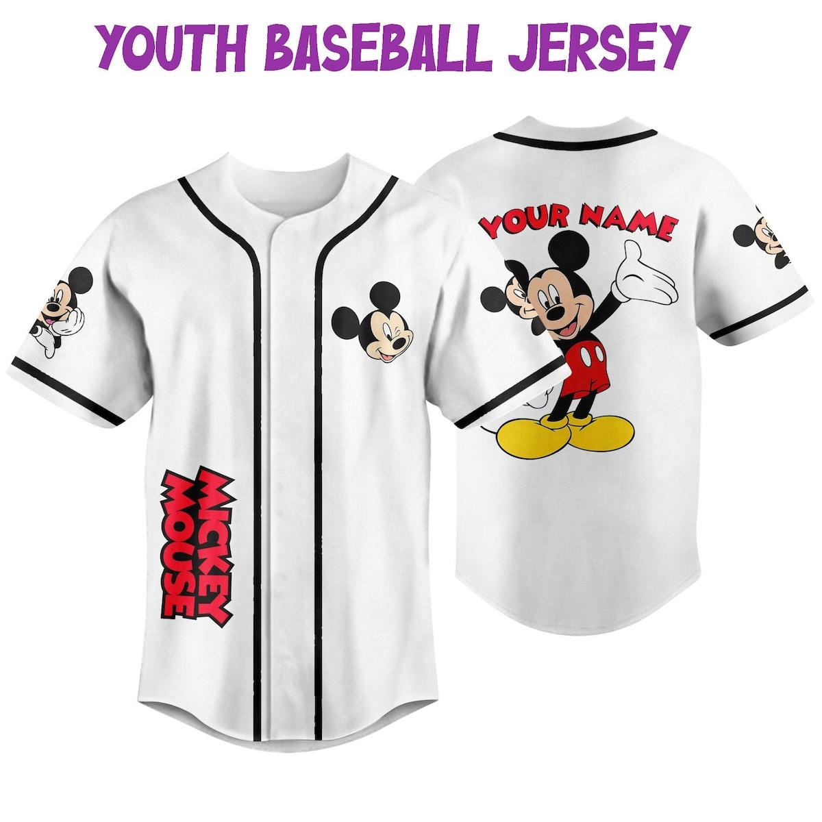 Personalize Vintage Disney Cute Mickey Mouse Baseball Jersey 5