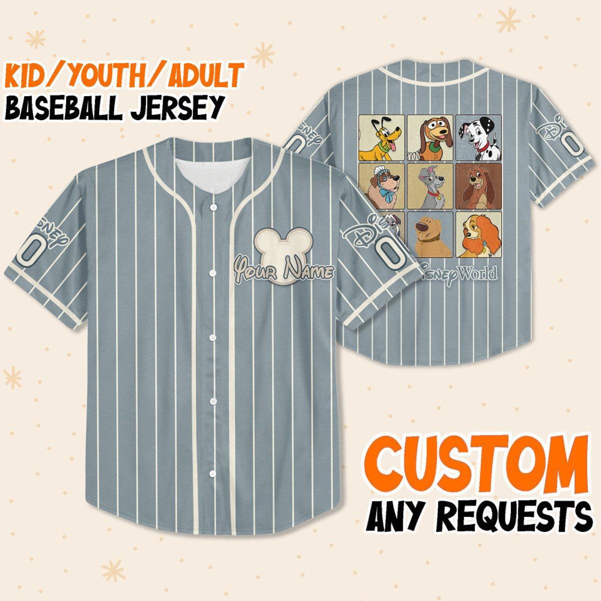 Personalize Vintage Dog Walt Disney World Baseball Jersey 1