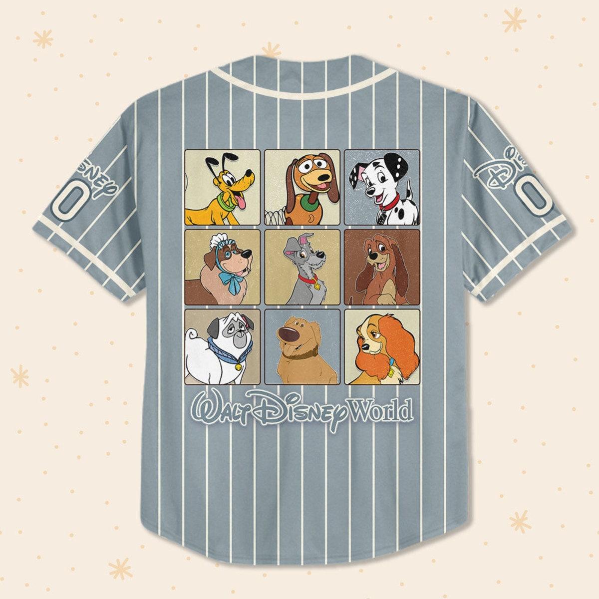 Personalize Vintage Dog Walt Disney World Baseball Jersey 3