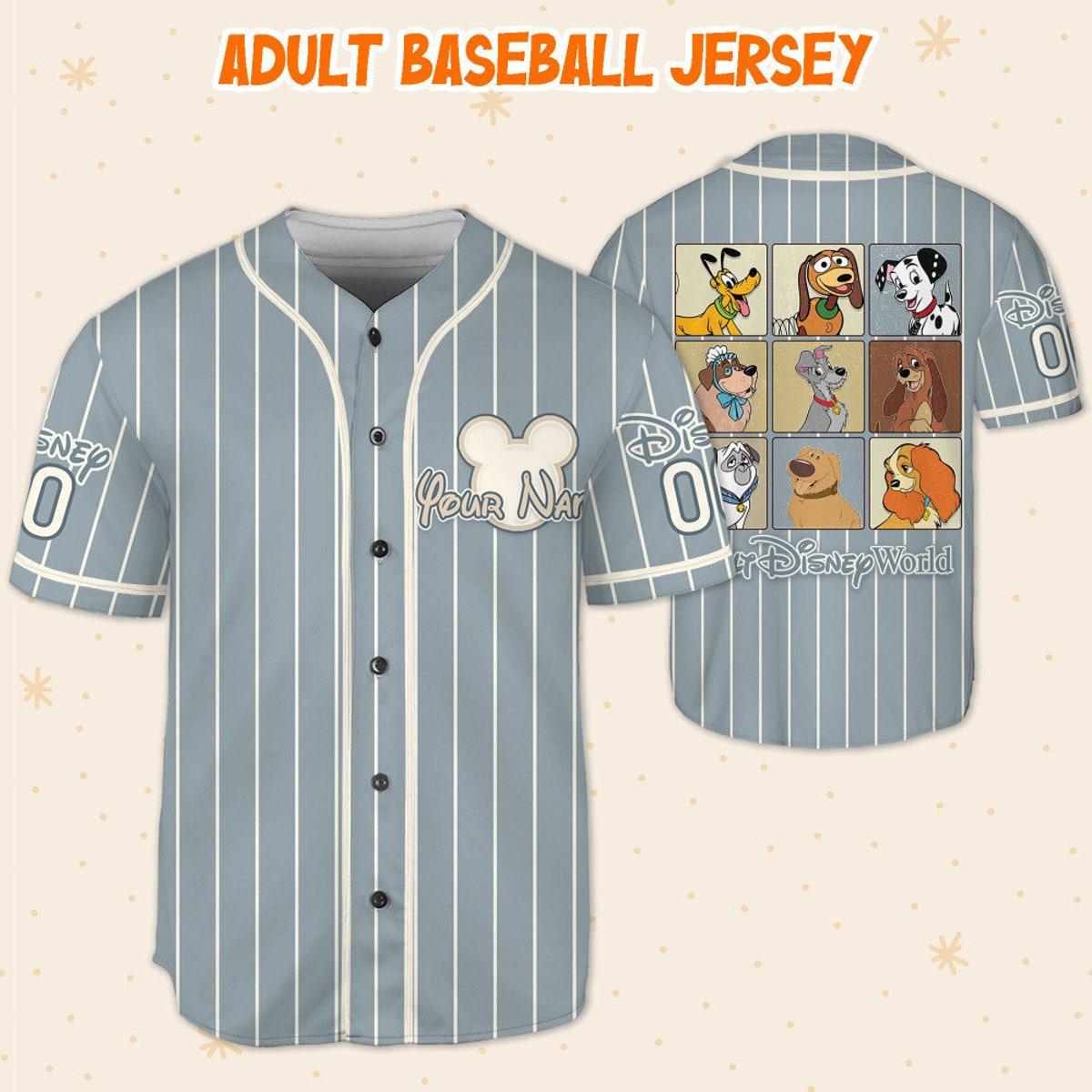 Personalize Vintage Dog Walt Disney World Baseball Jersey 5