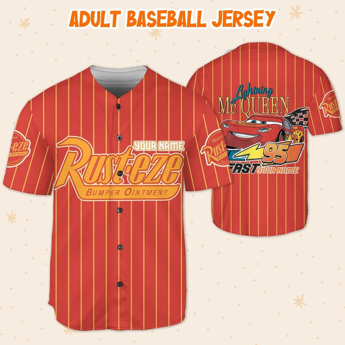 Personalize Vintage Lightning Mcqueen Pixar Cars Movie Baseball Jersey 5