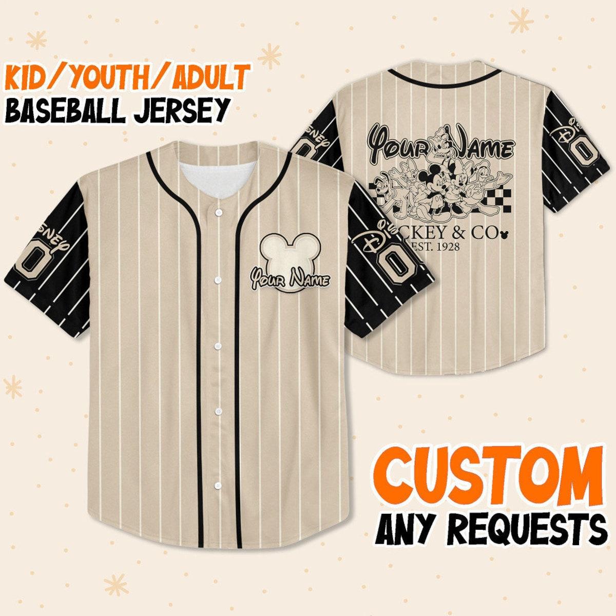 Personalize Vintage Mickey Mouse And Co 1928 Custom Name Disney Baseball Jersey 1