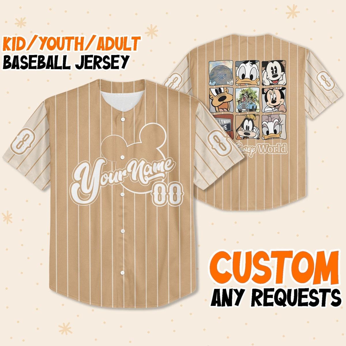 Personalize Vintage Walt Disney World Mickey Mouse Custom Baseball Jersey 1