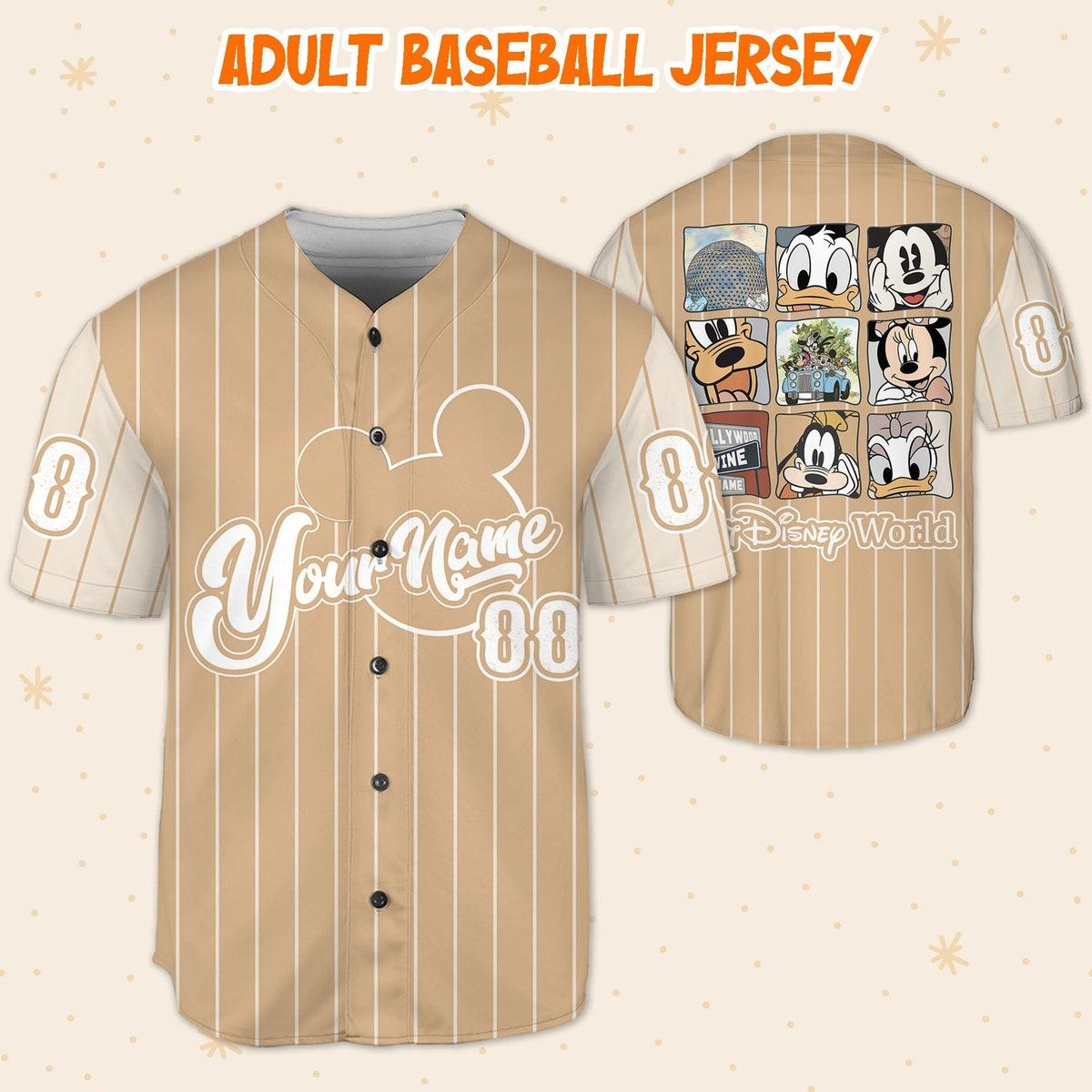 Personalize Vintage Walt Disney World Mickey Mouse Custom Baseball Jersey 5