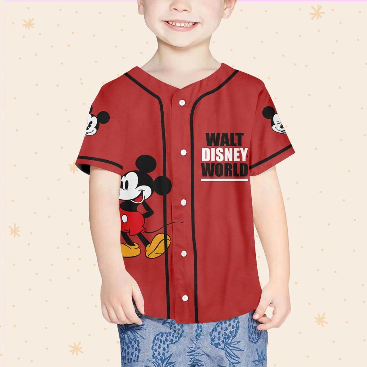 Personalize Walt Disney World Red Custom Baseball Jersey 4