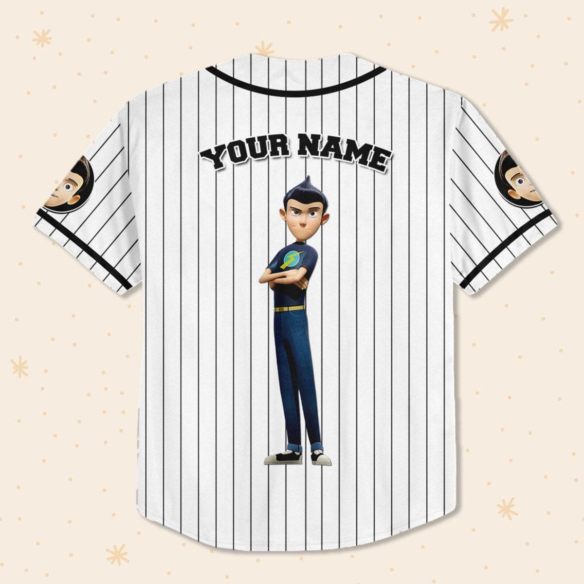 Personalize Wilbur Robinson Black White Meet The Robinsons Baseball Jersey 3