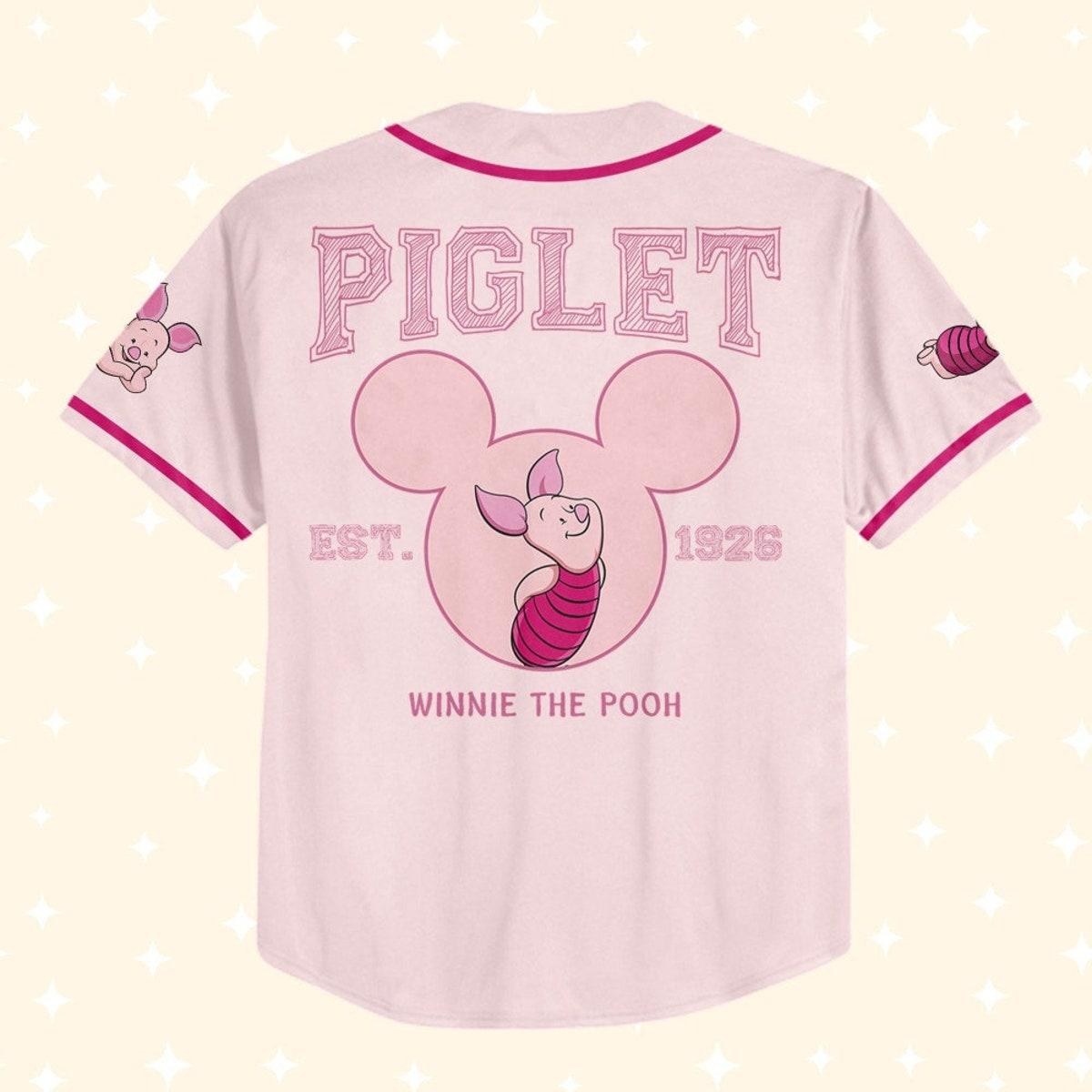 Personalize Winnie The Pooh Piglet Baseball Jersey 3