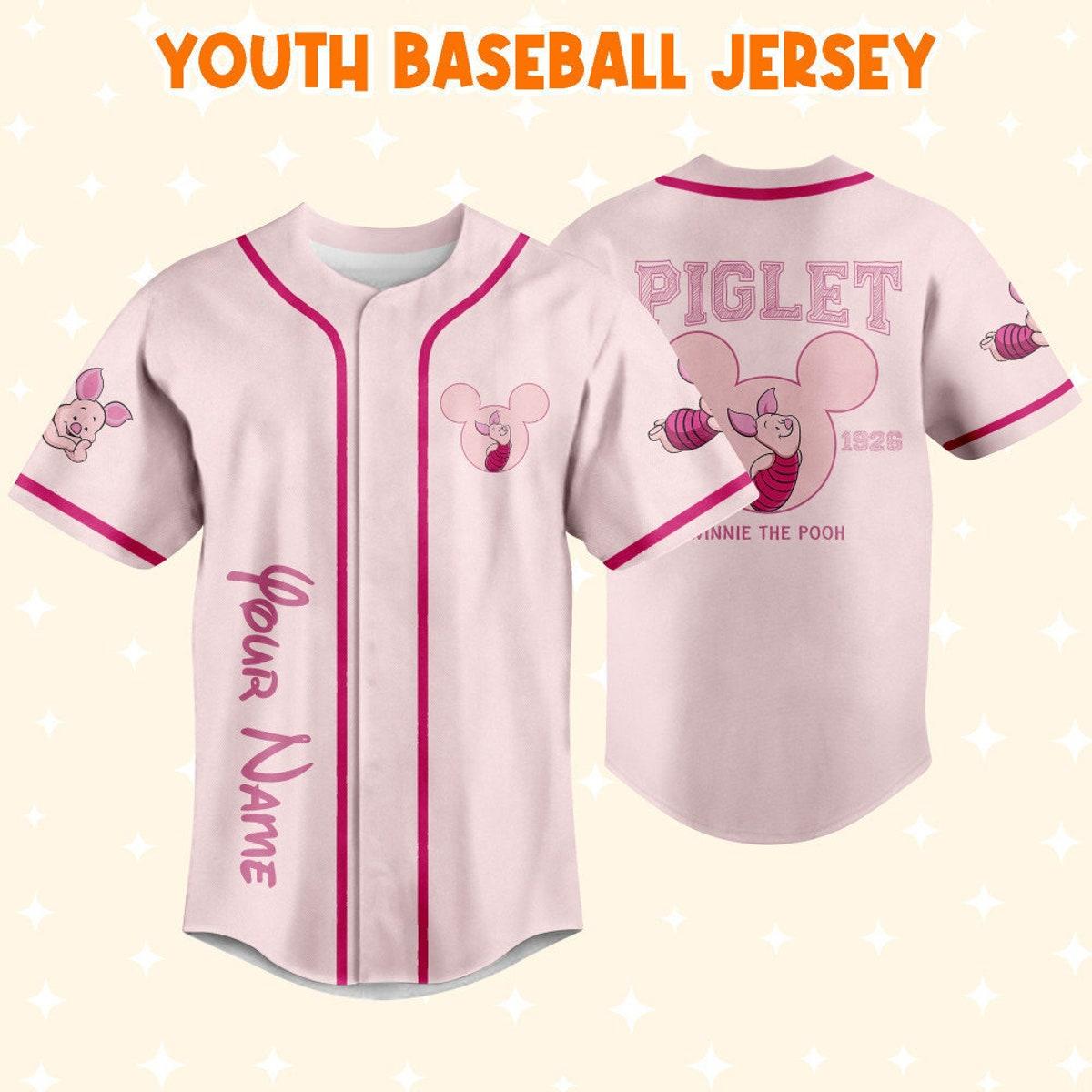 Personalize Winnie The Pooh Piglet Baseball Jersey 5