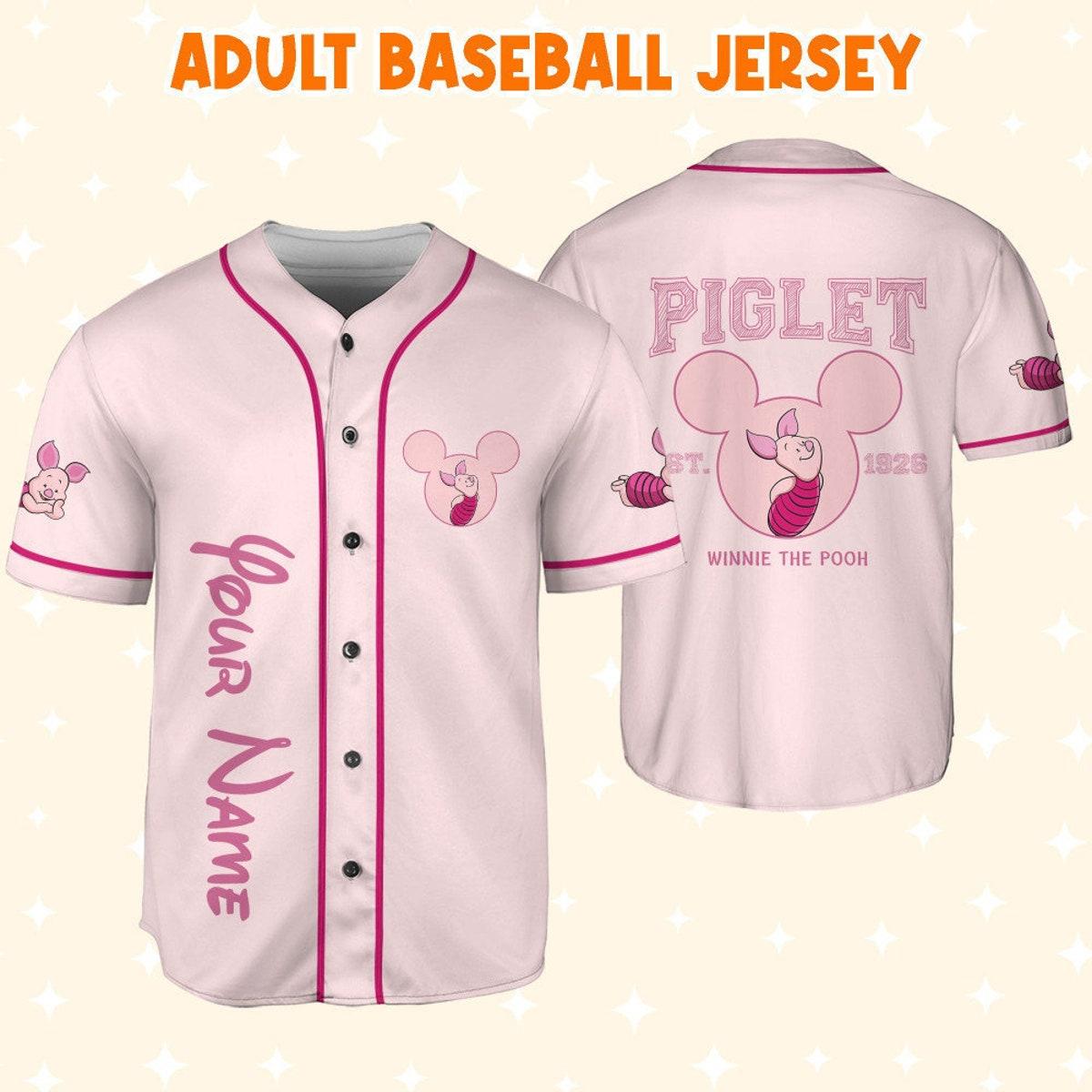 Personalize Winnie The Pooh Piglet Baseball Jersey 6