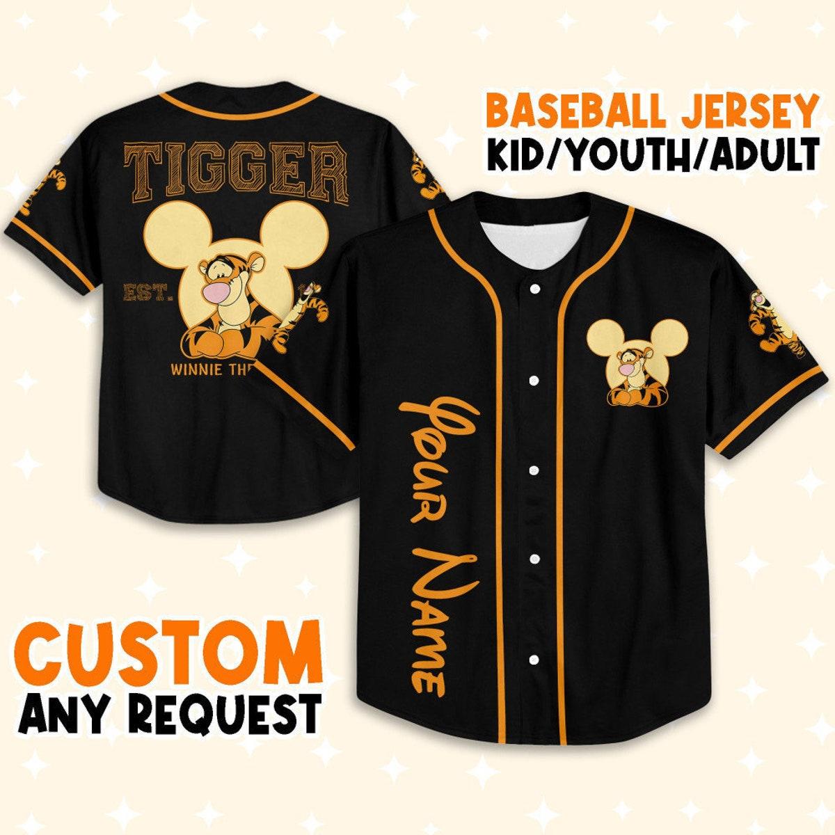 Personalize Winnie The Pooh Tigger Baseball Jersey 1