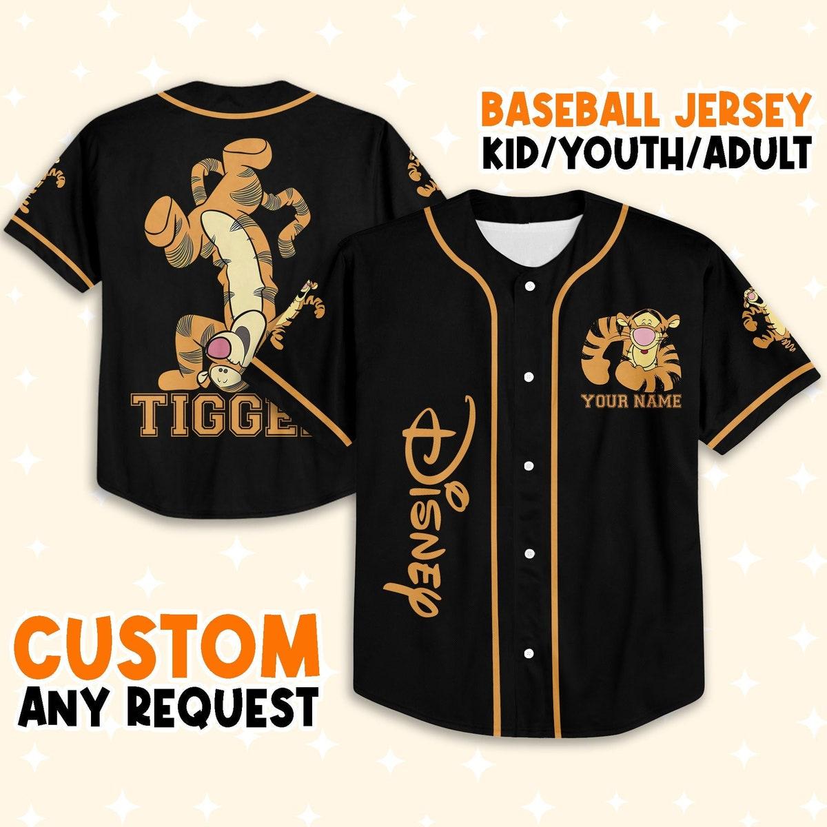 Personalize Winnie The Pooh Tigger Dancing Custom Baseball Jersey 1