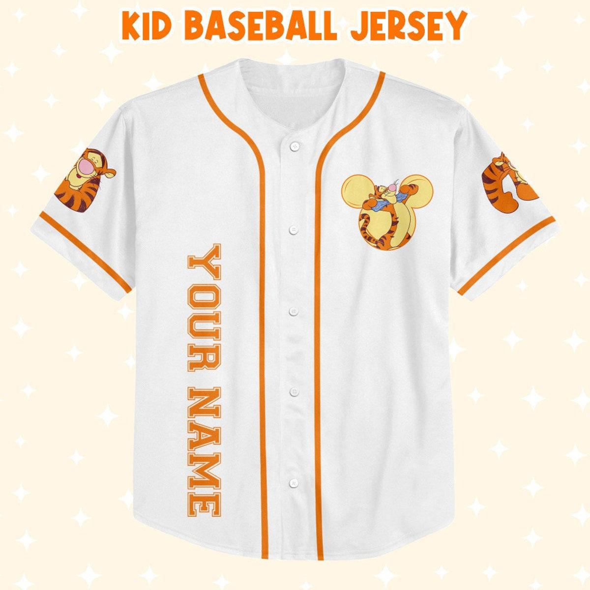 Personalize Winnie The Pooh Tigger Hundred Acre Woods Baseball Jersey 2