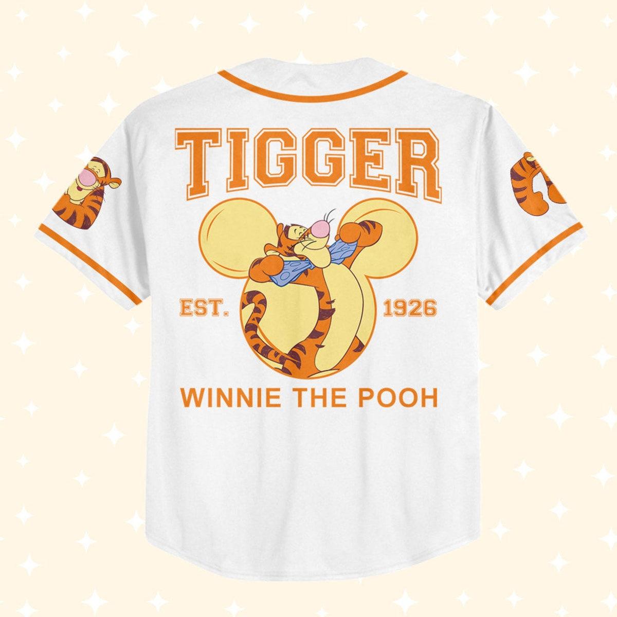 Personalize Winnie The Pooh Tigger Hundred Acre Woods Baseball Jersey 3