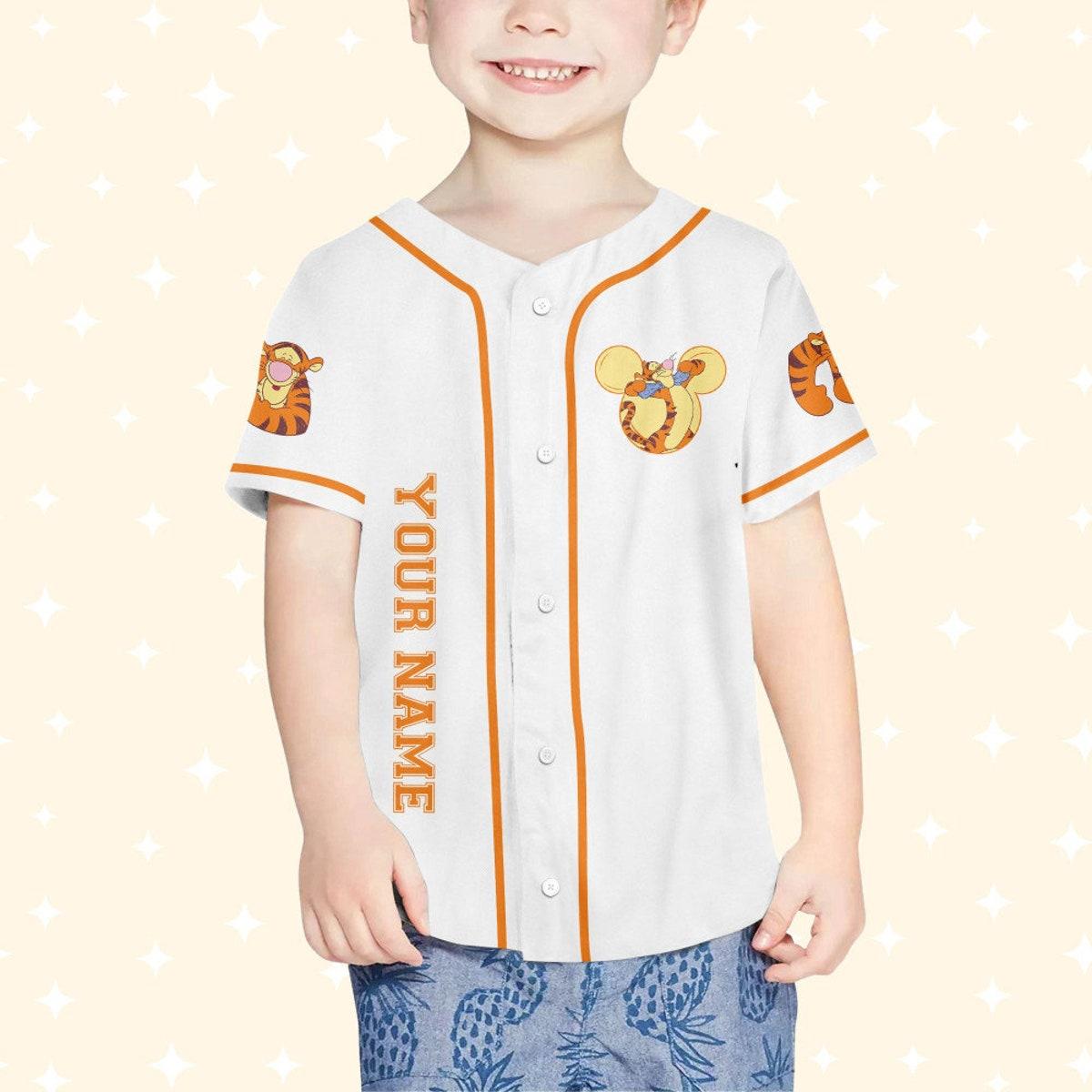 Personalize Winnie The Pooh Tigger Hundred Acre Woods Baseball Jersey 4