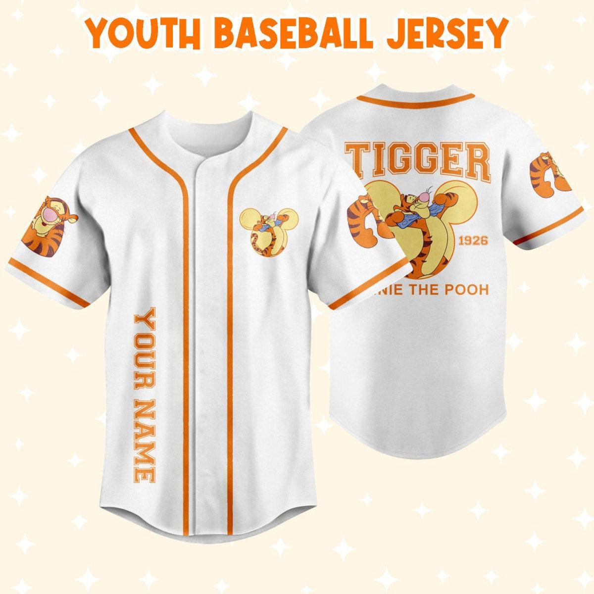 Personalize Winnie The Pooh Tigger Hundred Acre Woods Baseball Jersey 5