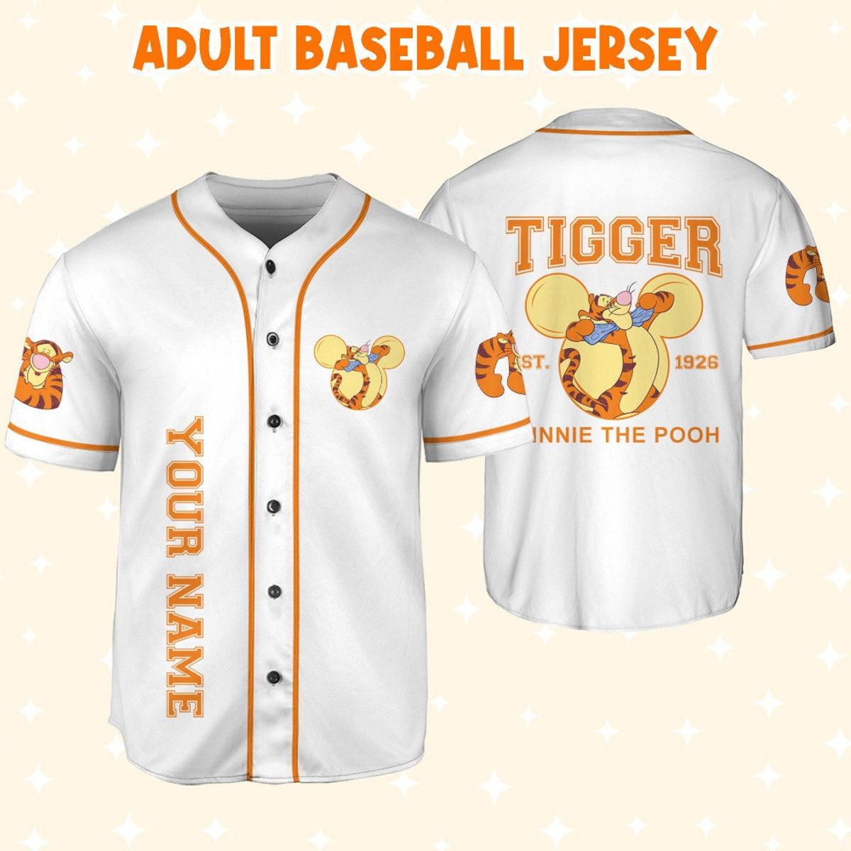 Personalize Winnie The Pooh Tigger Hundred Acre Woods Baseball Jersey 6