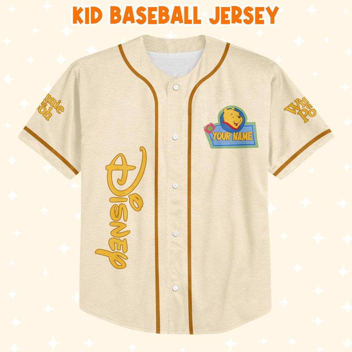 Personalize Winnie The Pooh Very Happy Baseball Jersey 2