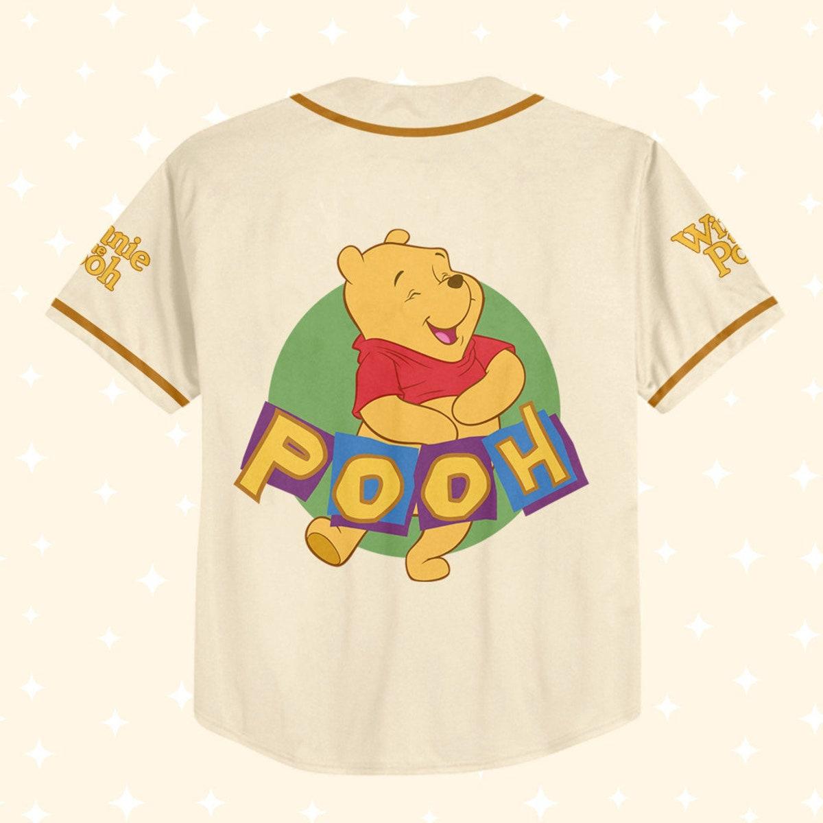 Personalize Winnie The Pooh Very Happy Baseball Jersey 3