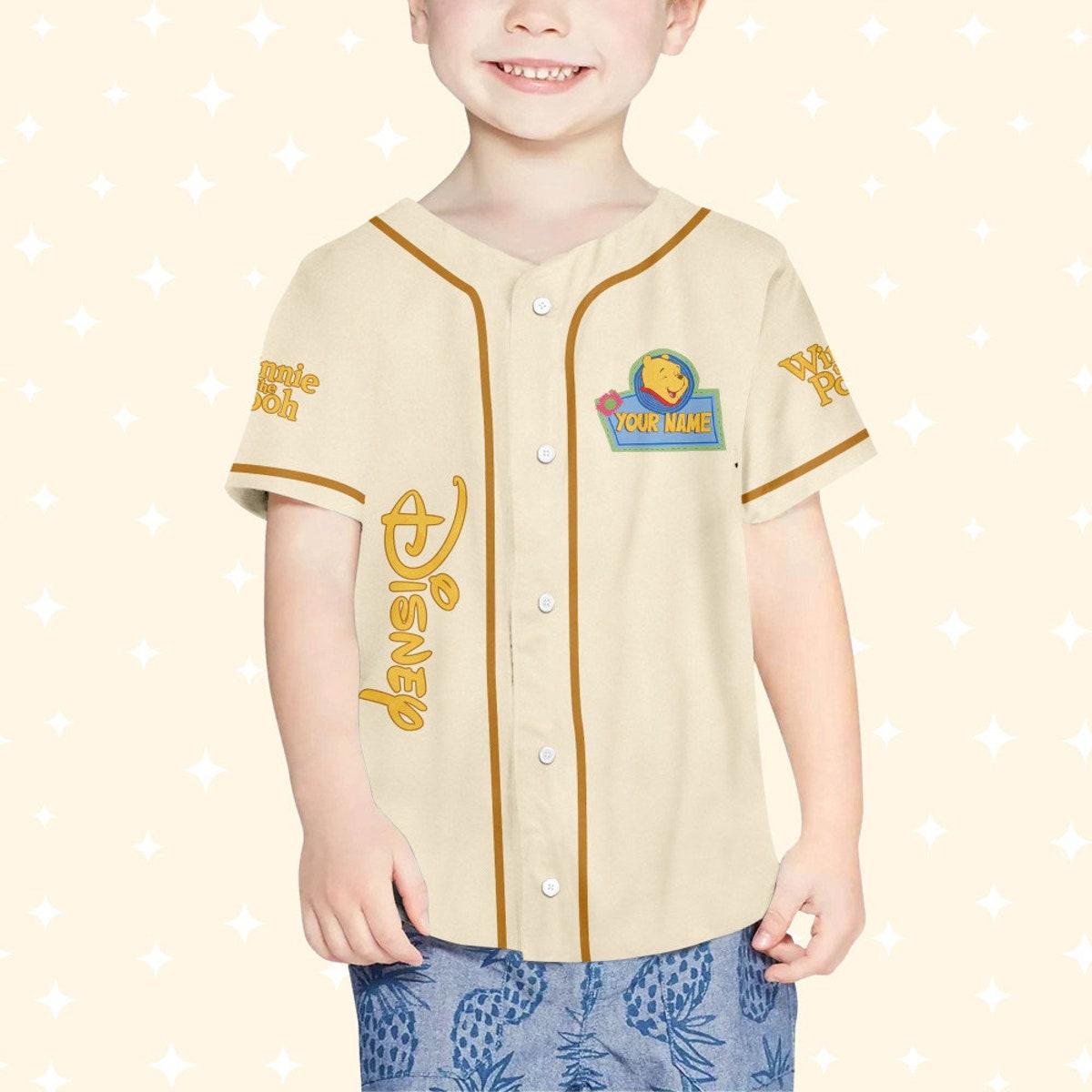 Personalize Winnie The Pooh Very Happy Baseball Jersey 4