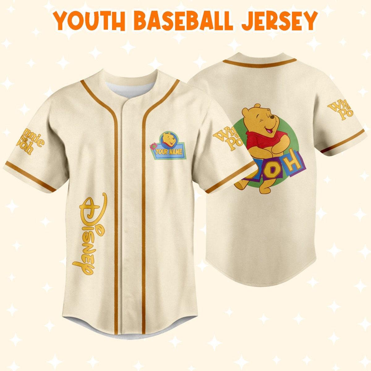 Personalize Winnie The Pooh Very Happy Baseball Jersey 5