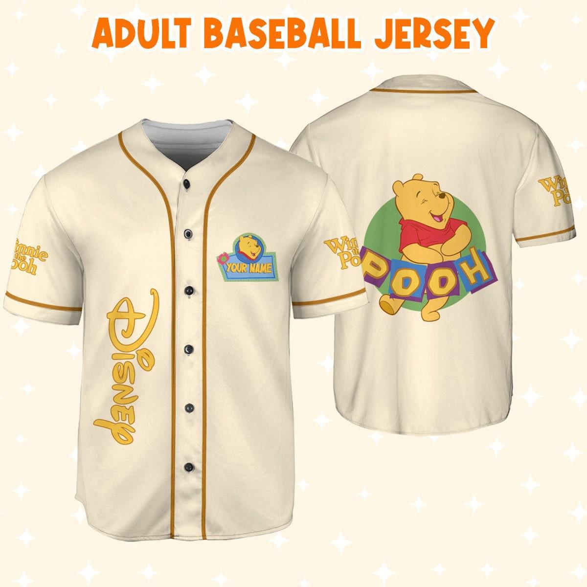 Personalize Winnie The Pooh Very Happy Baseball Jersey 6