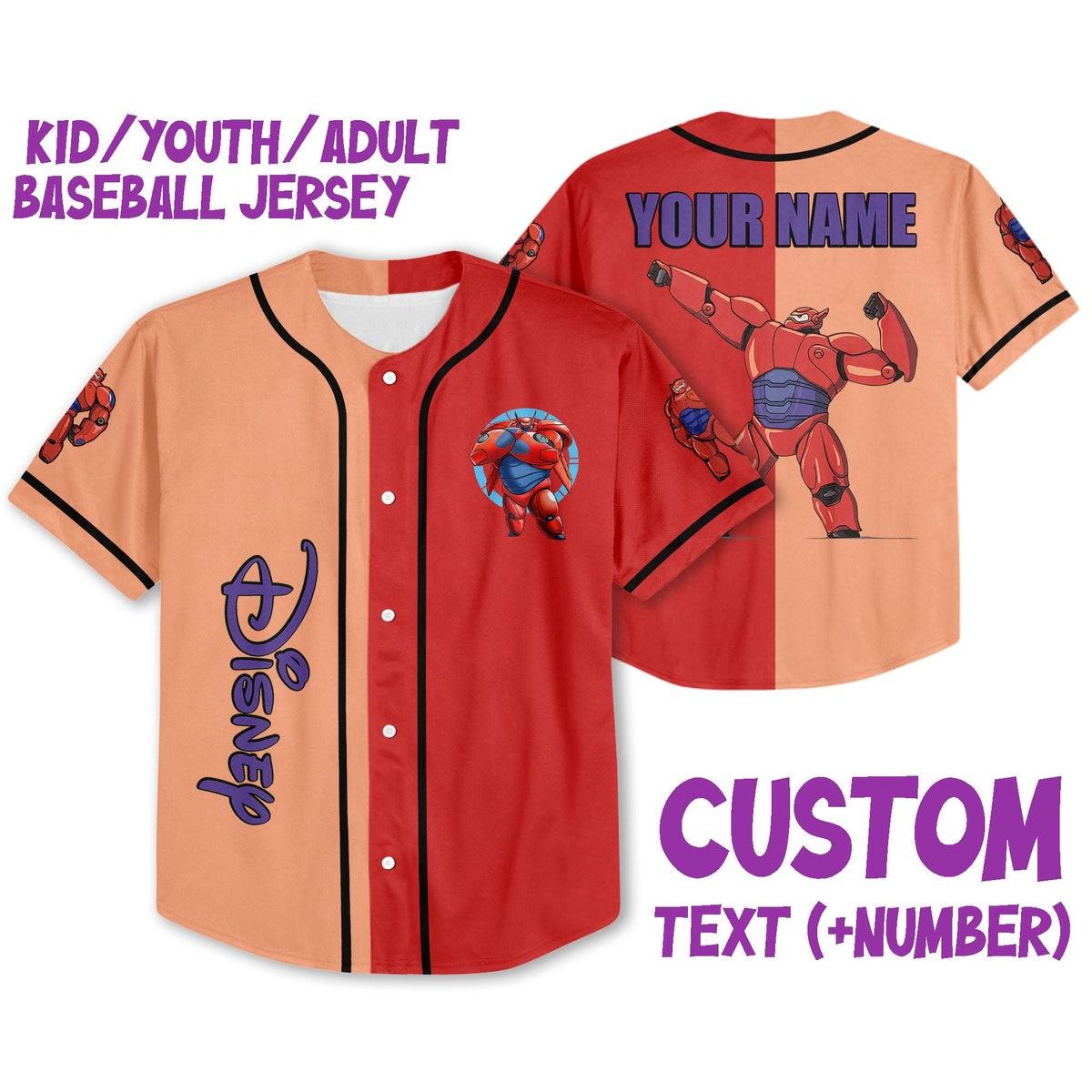 Personalized Big Hero 6 Baymax Strong Robot Baseball Jersey 1