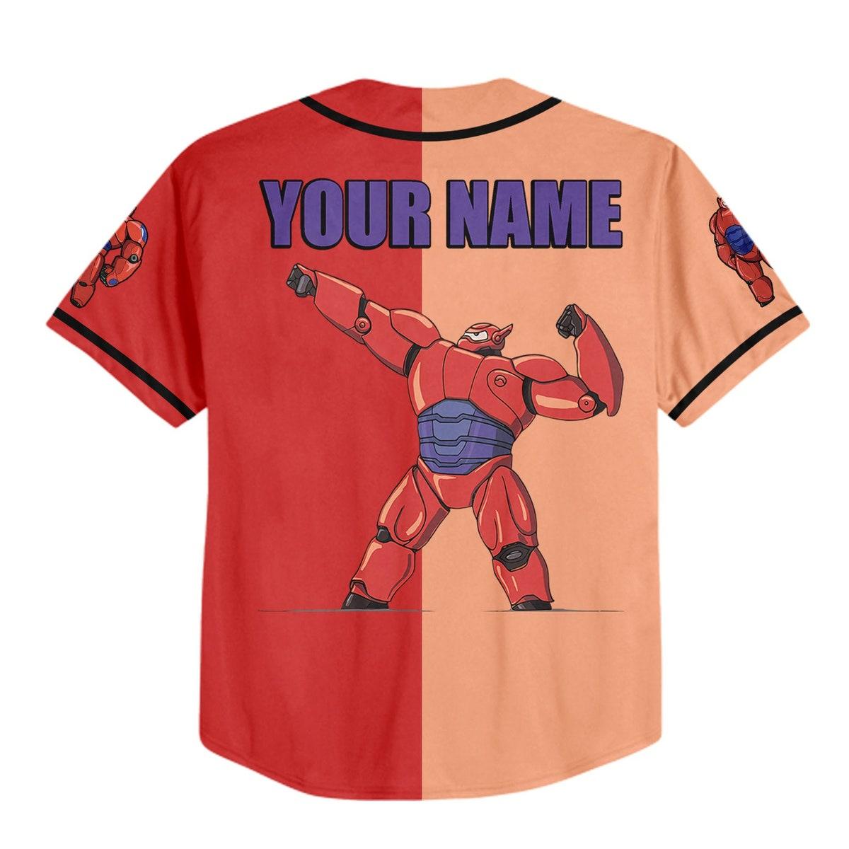 Personalized Big Hero 6 Baymax Strong Robot Baseball Jersey 3