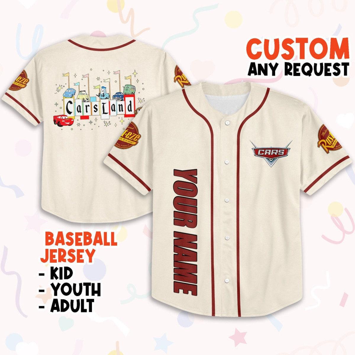 Personalized Cars Land Love Life Style Custom Text Baseball Jersey 1