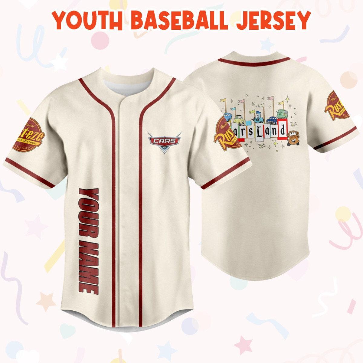 Personalized Cars Land Love Life Style Custom Text Baseball Jersey 5