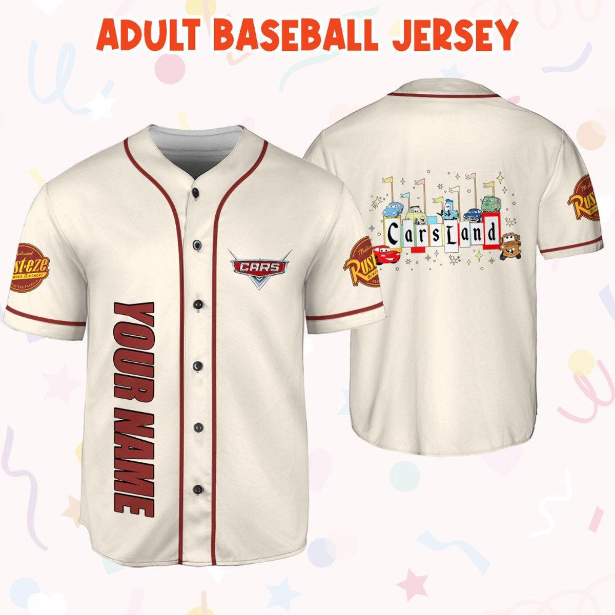 Personalized Cars Land Love Life Style Custom Text Baseball Jersey 6