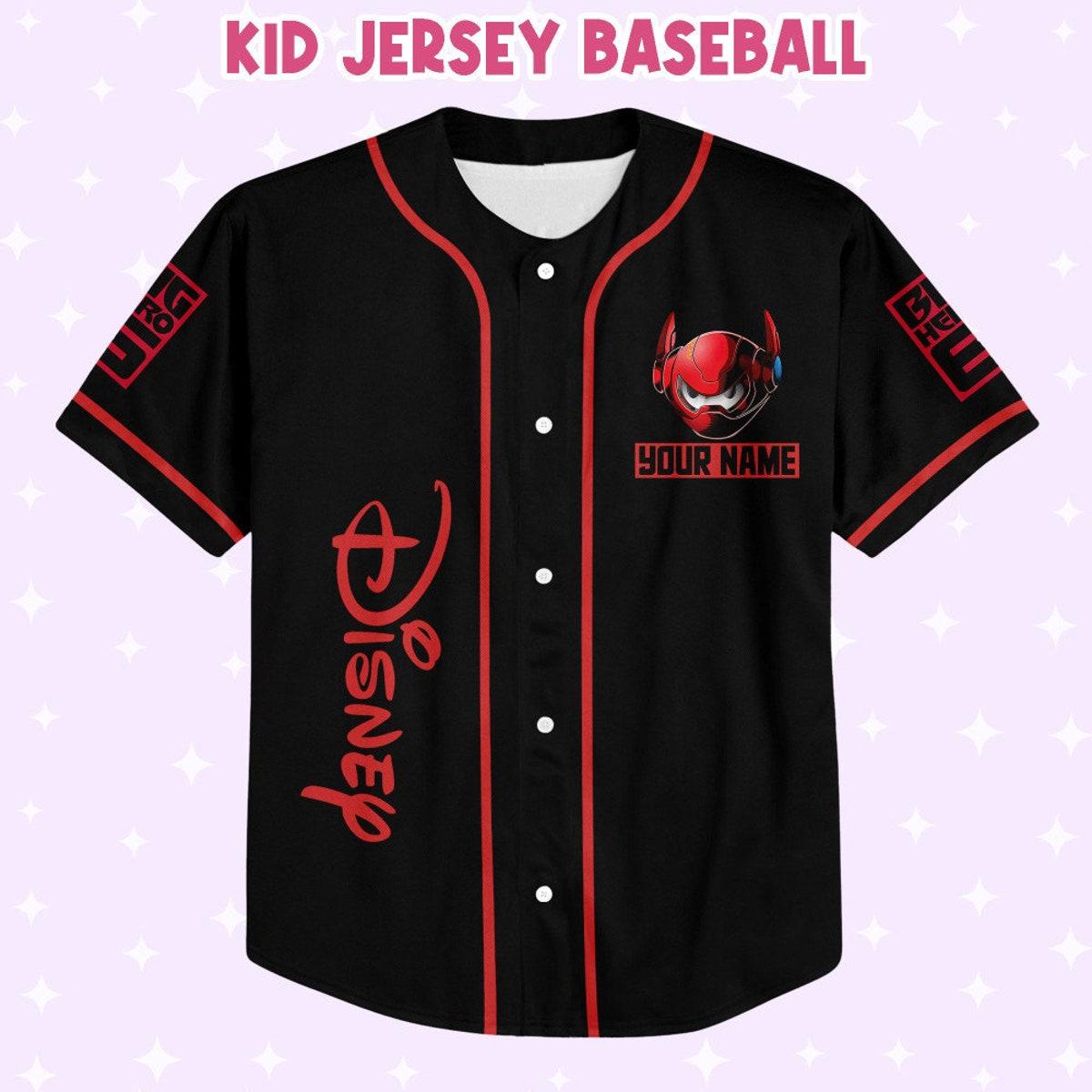 Personalized Disney Big Hero 6 Black Color Baseball Jersey 2