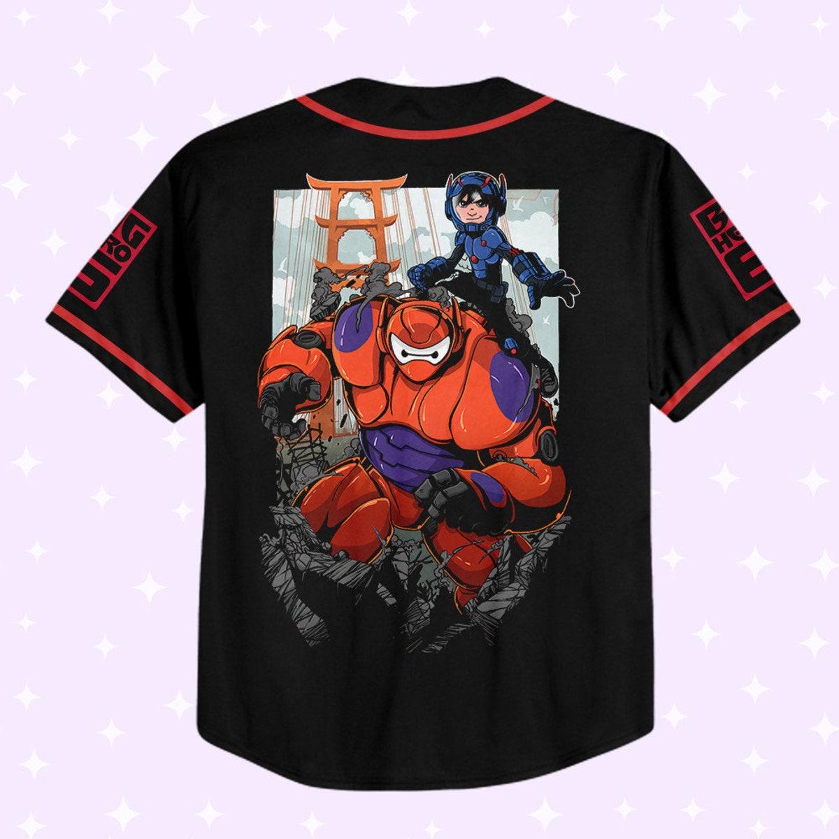 Personalized Disney Big Hero 6 Black Color Baseball Jersey 3