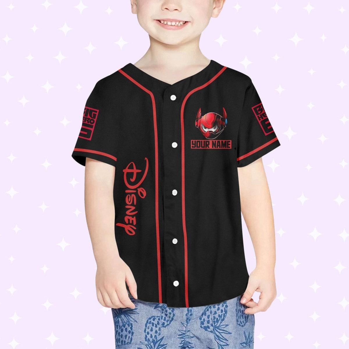 Personalized Disney Big Hero 6 Black Color Baseball Jersey 4