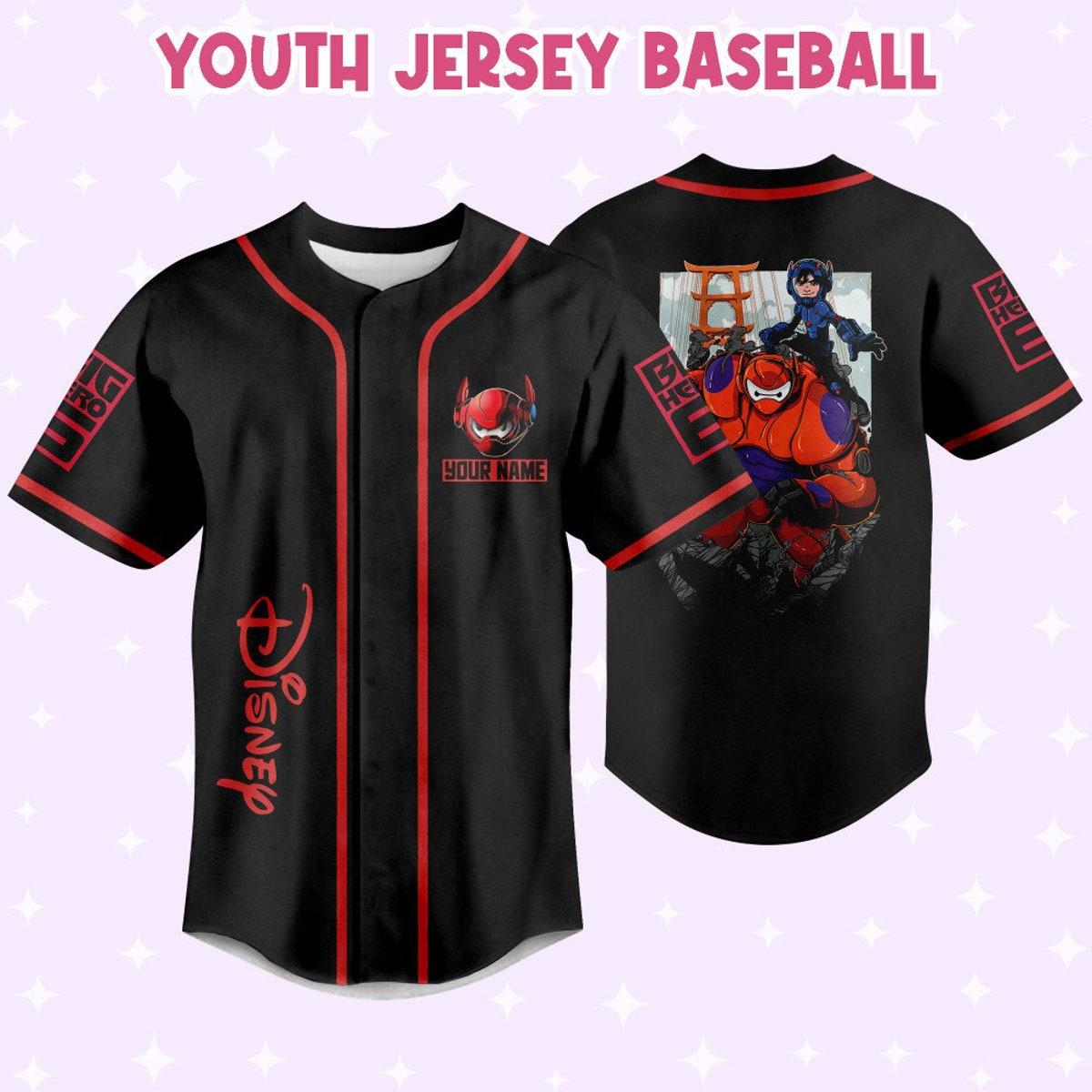 Personalized Disney Big Hero 6 Black Color Baseball Jersey 5