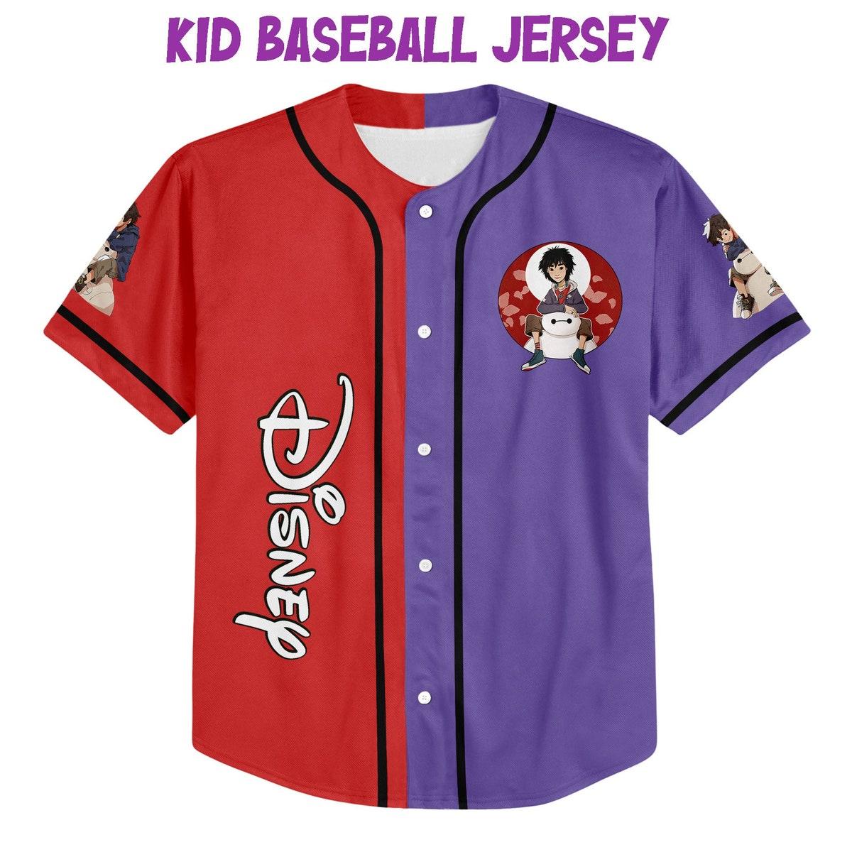 Personalized Disney Big Hero 6 Cute Baymax And Hiro Baseball Jersey 2