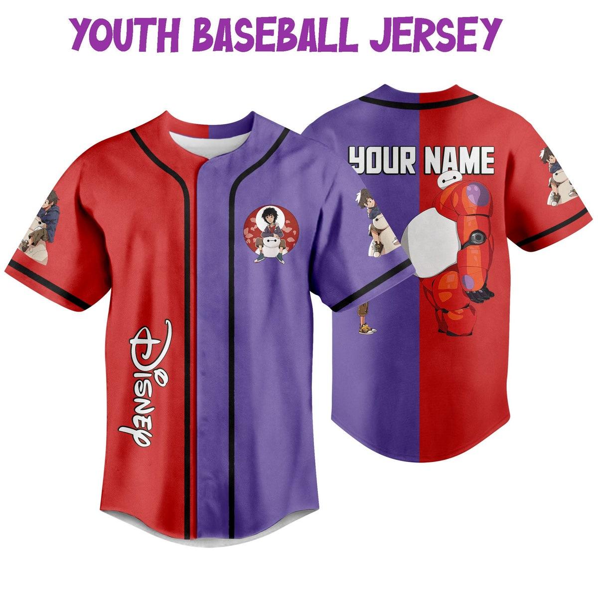 Personalized Disney Big Hero 6 Cute Baymax And Hiro Baseball Jersey 5