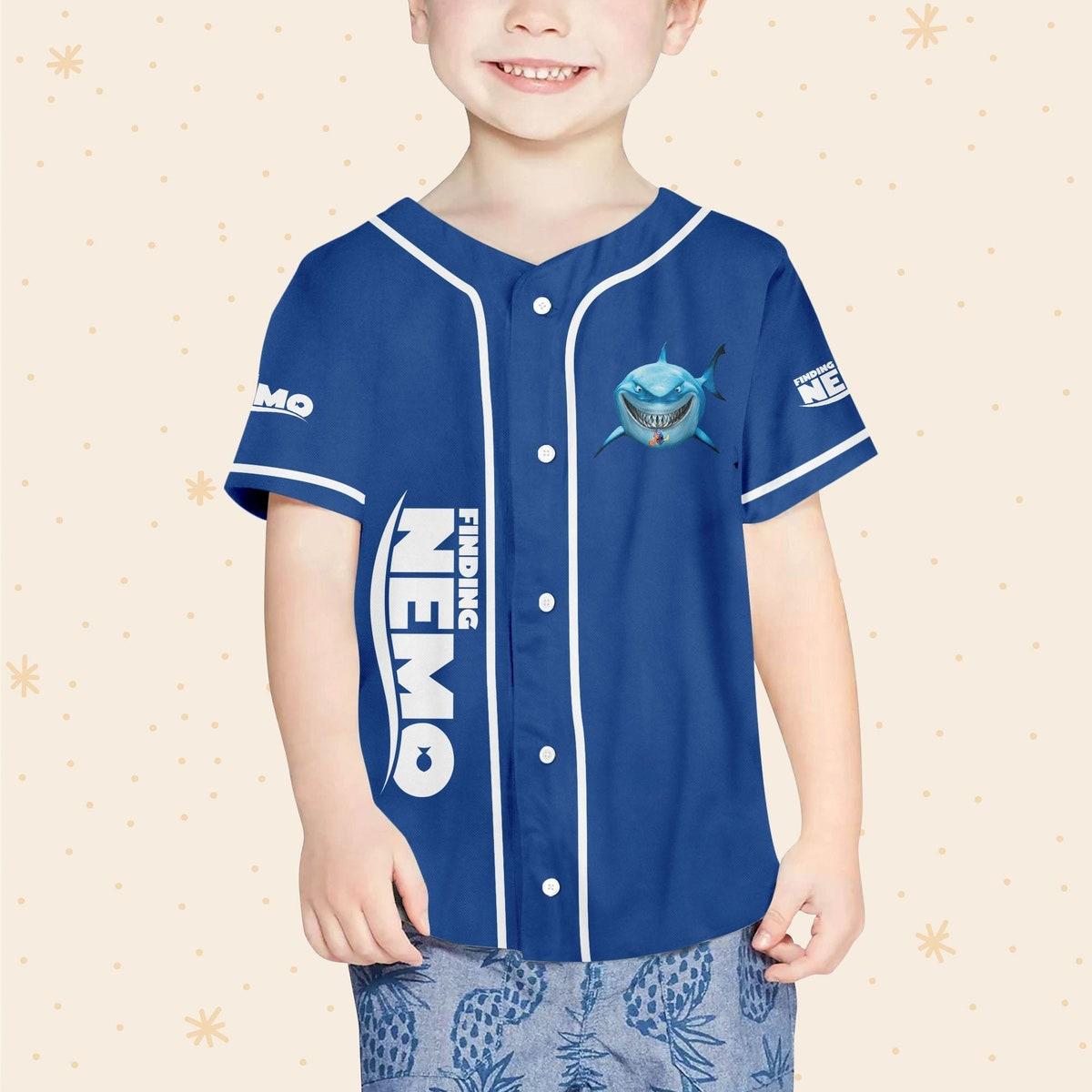 Personalized Disney Finding Nemo Dory And Bruce Baseball Jersey 4