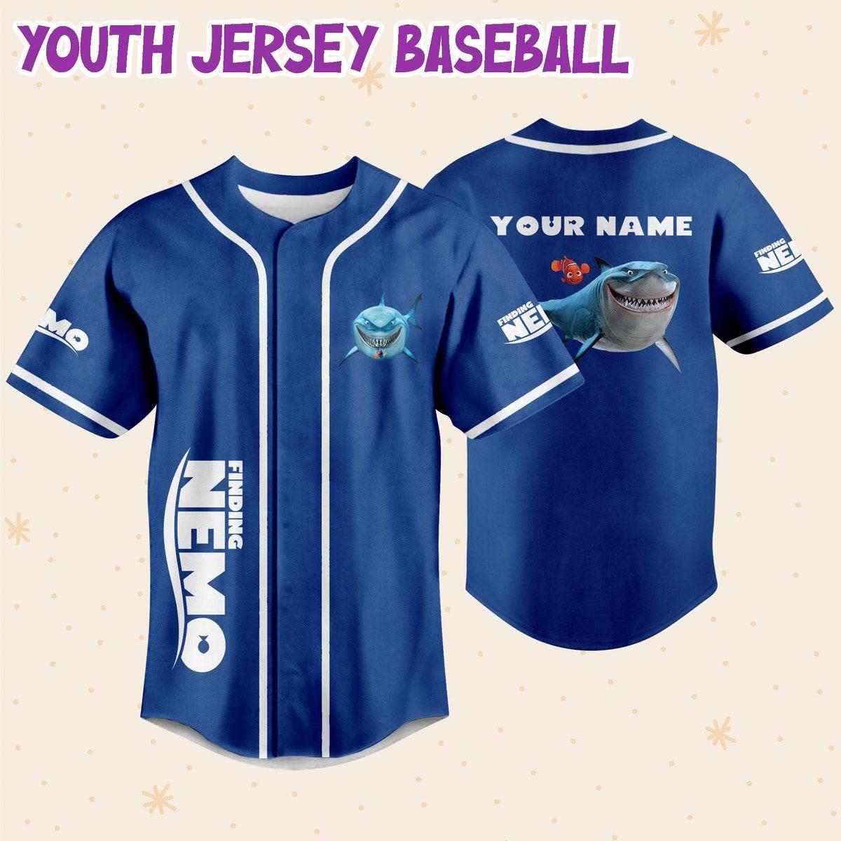 Personalized Disney Finding Nemo Dory And Bruce Baseball Jersey 5