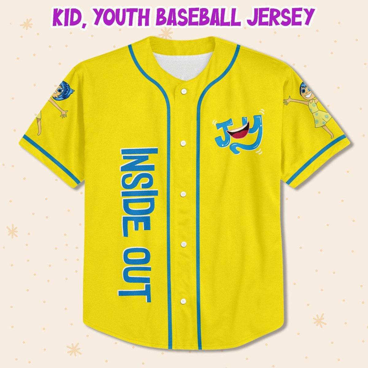 Personalized Disney Inside Out Joy Typographic Emotions Baseball Jersey 2