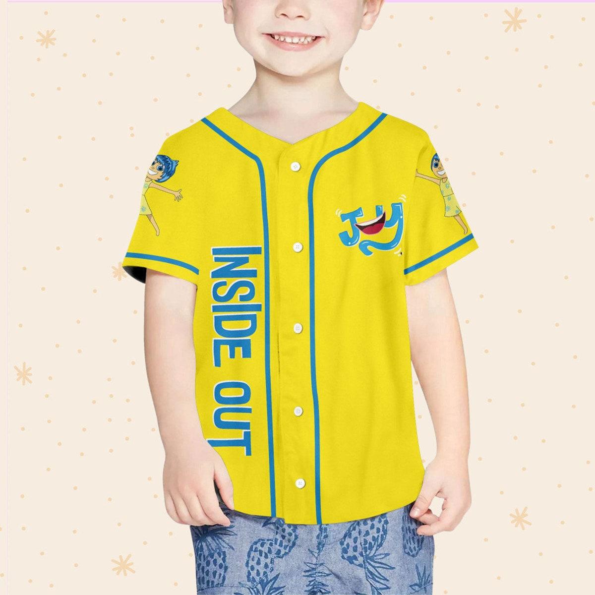 Personalized Disney Inside Out Joy Typographic Emotions Baseball Jersey 4